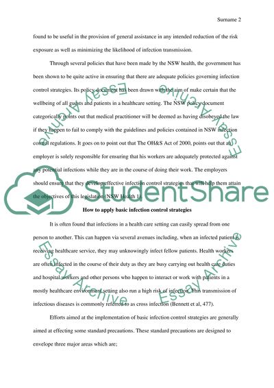 Nursing Contract: what are Infections Control Strategies