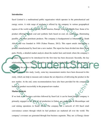 Sasol Limited: New Product, Service, and Marketing Metrics