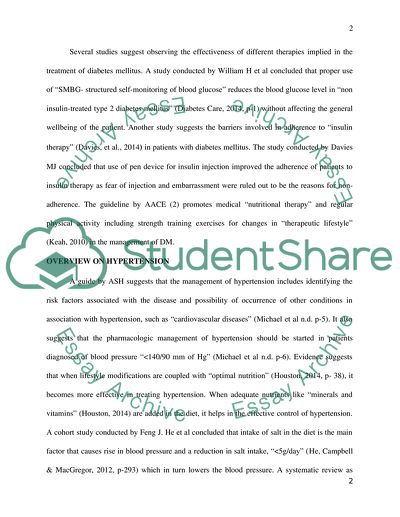Overview Traits of Diabetes Mellitus, Hypertension, Obesity, Prostatic Hyperplasia for Patients