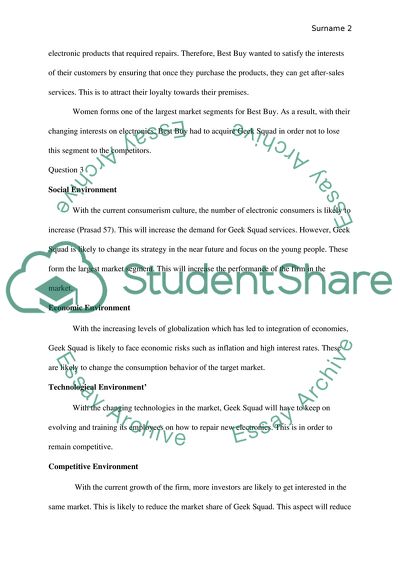 Geek Squad: A New Business for a New Environment