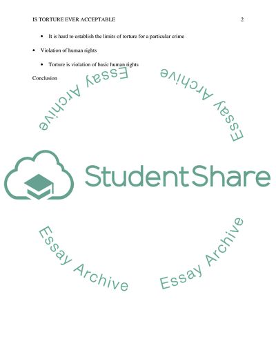 Is Torture Ever Acceptable