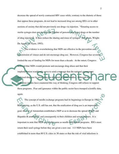 Needle Exchange Program