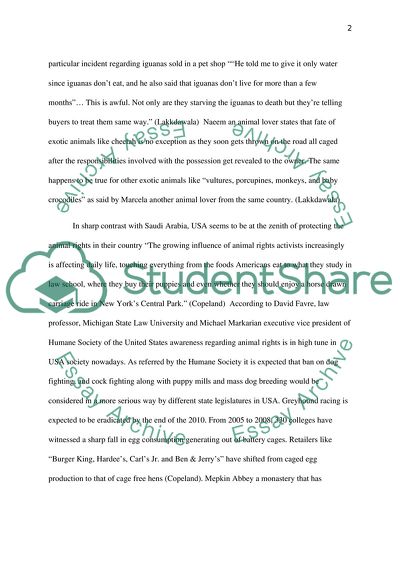 Care about Animals Essay Example | Topics and Well Written Essays - 750