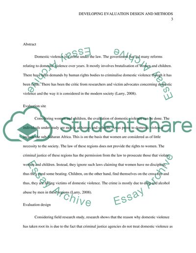 Developing Your Evaluation Design And Methodsrequired Elements For Essment 2 For Subject Developing Your Evaluation Design And Methodsrequired Elements For Essment 2 For Subject