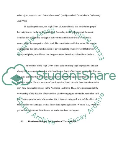 The Changes That Court Decision Brought to the Australian Land Laws