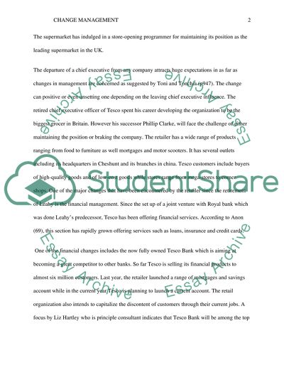 Implications the Retirement of Terry Leahys Chief Executive from Tesco