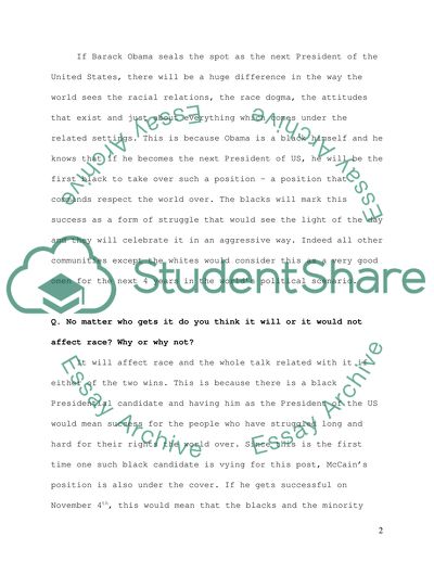 Upcoming presidential election