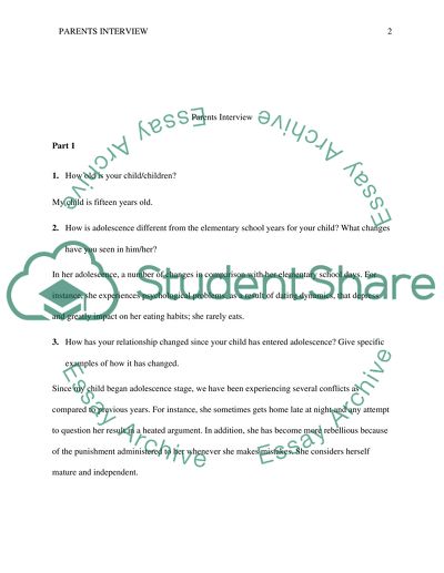 Child development parent interview essay picture