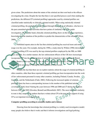 The Extent to Which Offender Profiling Informs Policing and Investigations