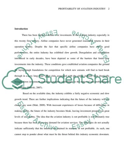 Profitability of Aviation Industry