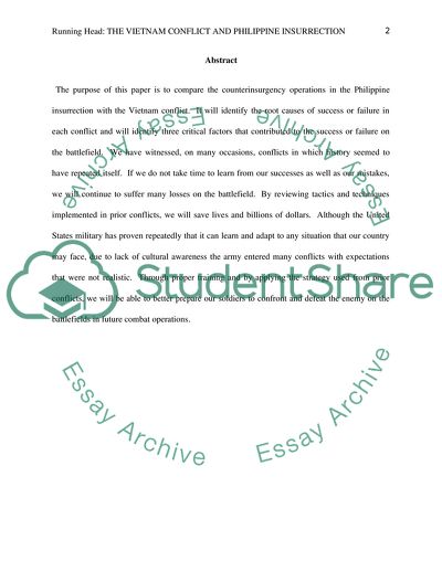 The Vietnam Conflict and the Philippine Insurrection