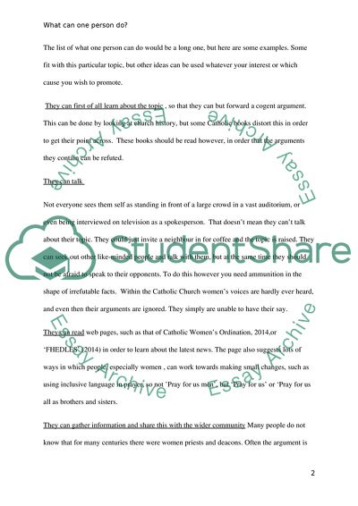 Womens Ordination in the Roman Catholic Church