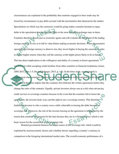 Sovereign Risk as a Predominant Feature in the Modern World