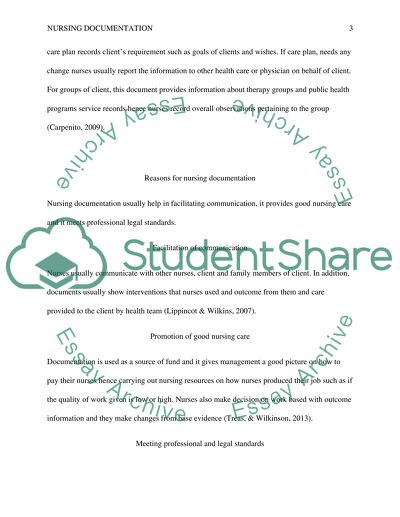 Nursing Documentation