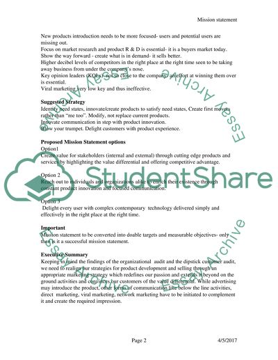 Mission Statement of Multi-Product and Multi-Service IT Company