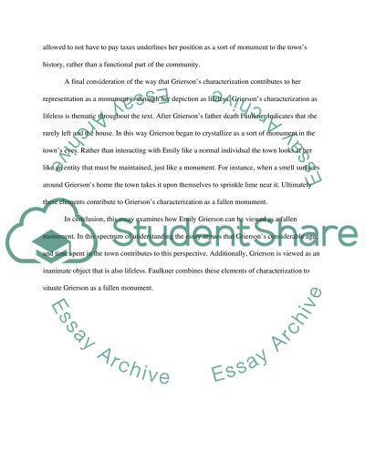 Why Emily Grierson is a fallen monument