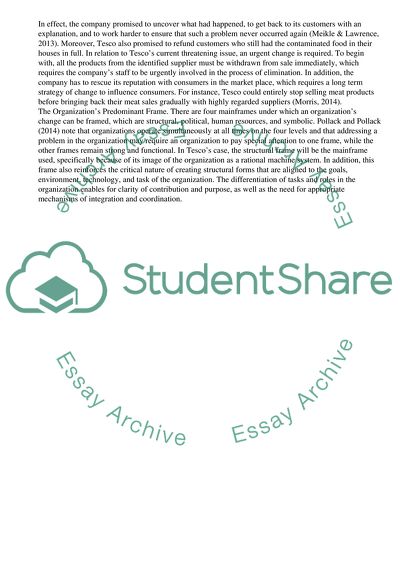 Change Strategy within a Specific Structural Frame