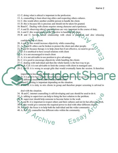 ETHICS SELF-ASSESSMENT PAPER AND EVALUATION