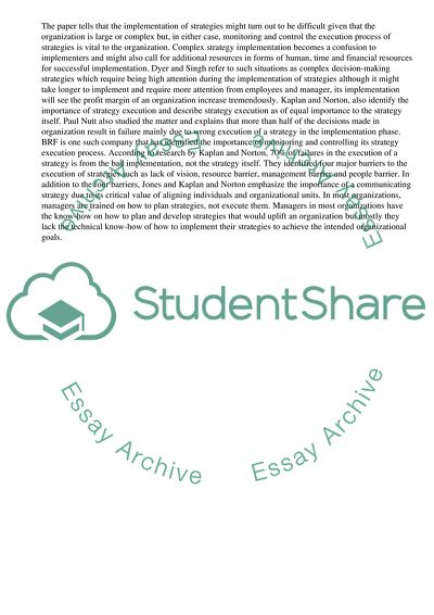 Barriers to Successful Strategy