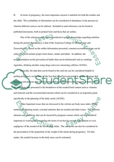 Life Cycle and Nutrition