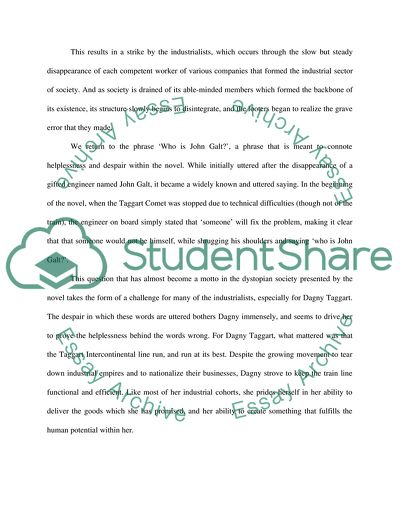 Analysis of Ayn Rands Novel Atlas Shrugged