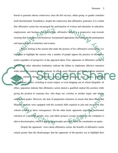 Affirmative Action in Society