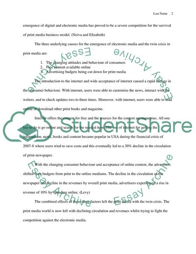 The Crises of Print Media