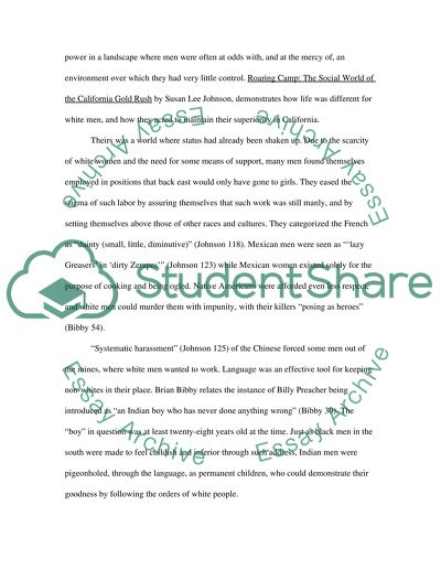 Gold Rush - Different Racial Groups