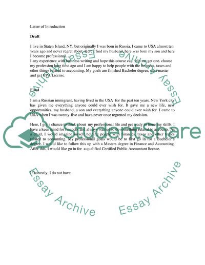 Letter of Introduction