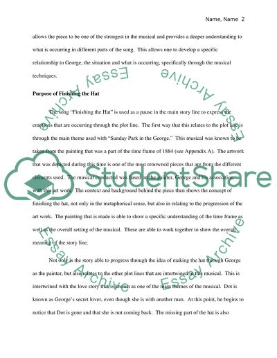 Sunday In The Park With George Analysis