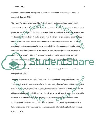 Commodities as the Principal Units of a Free Market System
