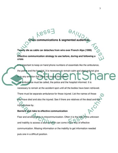 Crisis Communications and Segmented Audiences