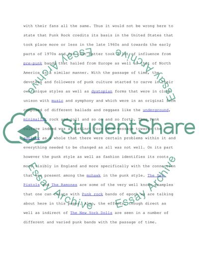 The Historical Perspectives of the Punk Culture