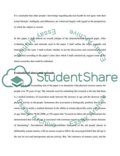 An Insiders View on Physical Activity in Later Life