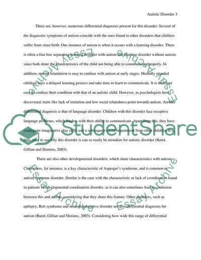 The Severity of Autistic Disorder