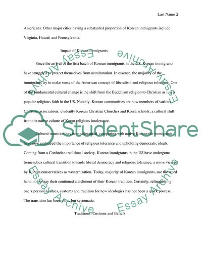 Korean Immigrants in the US
