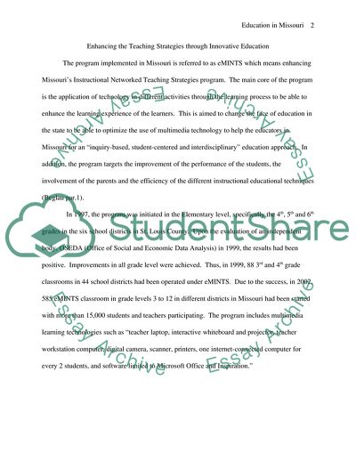 Enhancing the Teaching Strategies through Innovative Education In Missouri
