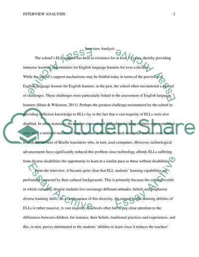 Interview on the Schools ELL Support