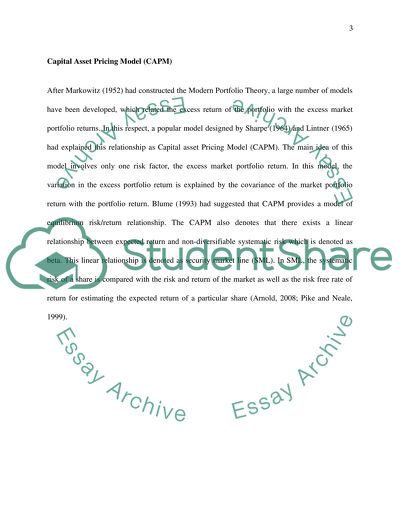 Capital Asset Pricing Model