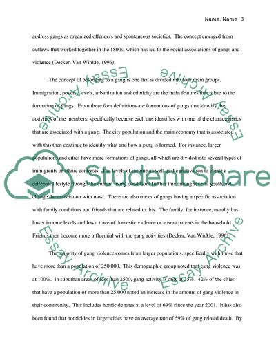 Various Problems Related to Gang Violence