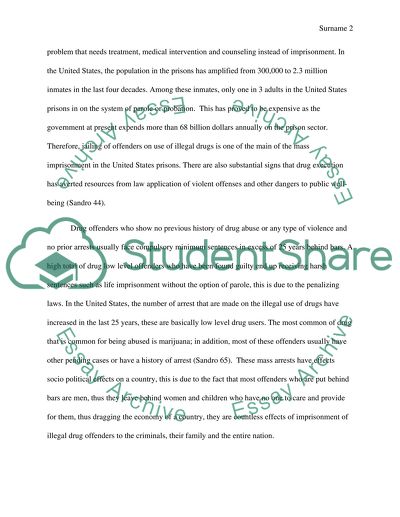 Emphasis on Controlling Illegal Drugs through the Criminal Justice System