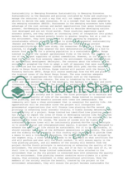 Sustainability In Emerging Economies