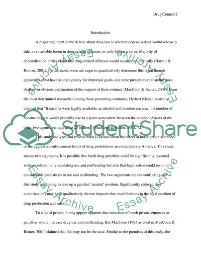 Reduction of Punishment Severity for Drug Use and Drug Related Offenses