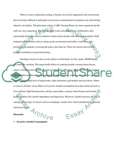 Excessive Alcohol Consumption and Its Effects of Health