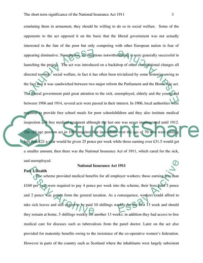 Significance of the National Insurance Act 1911