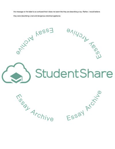 The Warning on the Box of Toy Toaster