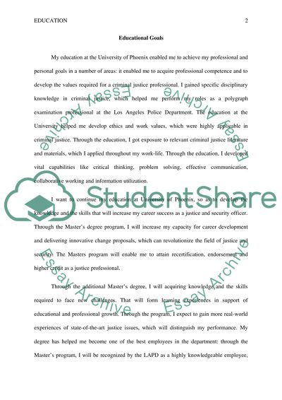 essay on educational goals and objectives