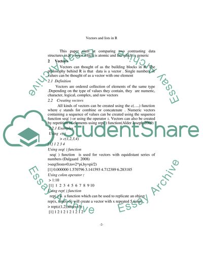 Comparing Vectors and Lists in R