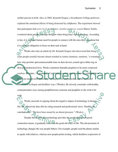 Response to an article