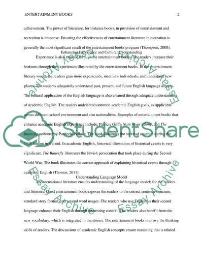 Entertaining books are useful in term of academic english